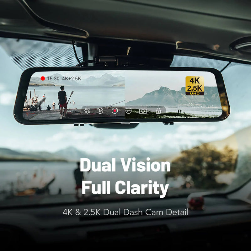 Wolfbox G900 Touch Screen Rear-View Smart Mirror Dash Cam