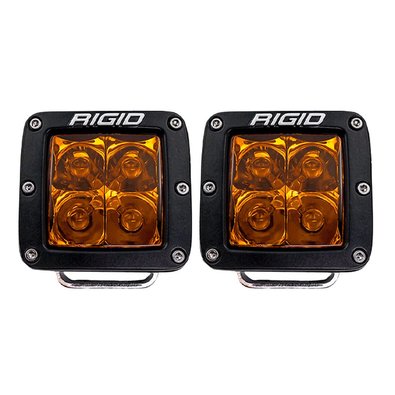 Rigid D-Series Amber Pro Lens Spot Optic LED Light Pods