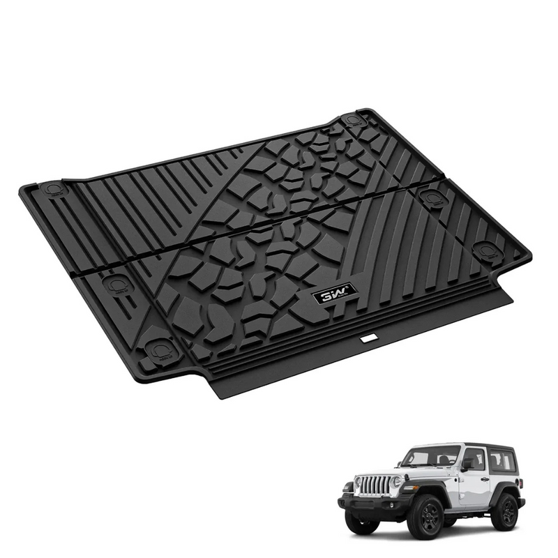 3W All-Weather Floor Mats & Trunk Mat for Jeep Wrangler 4XE Hybrid 4 Door (2021-2024)