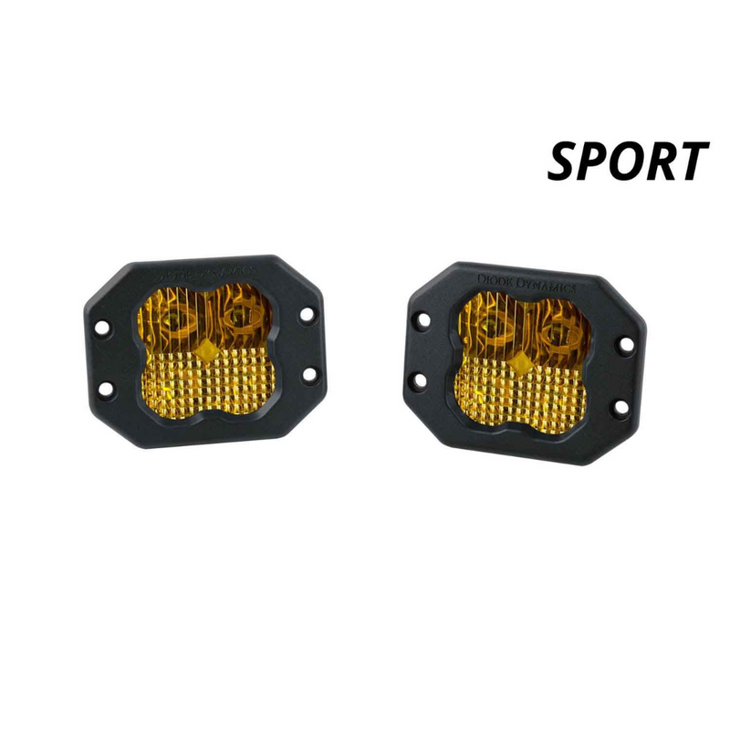 Diode Dynamics SS3 SAE Yellow Flush Mount LED Pods