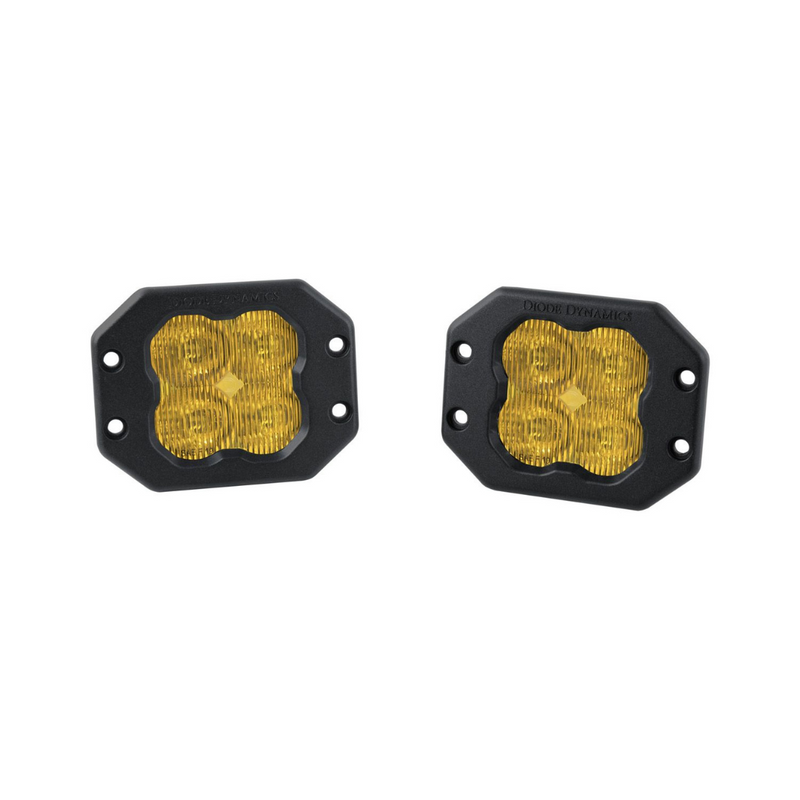 Diode Dynamics SS3 SAE Yellow Flush Mount LED Pods