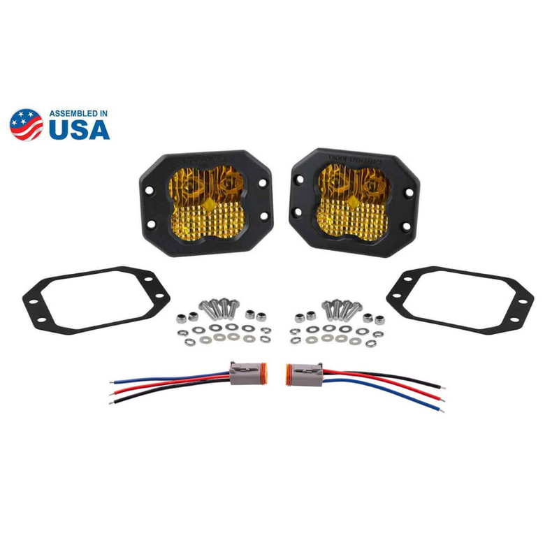 Diode Dynamics SS3 SAE Yellow Flush Mount LED Pods