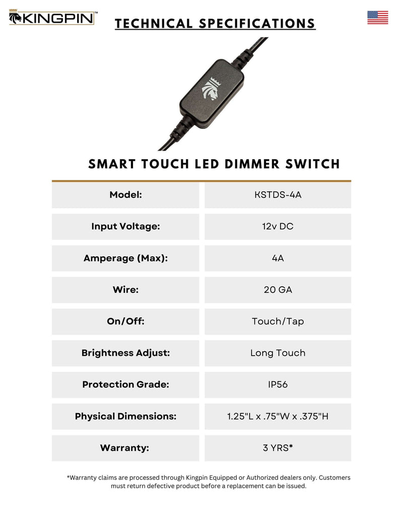 Kingpin Smart Touch LED Dimmer Switch