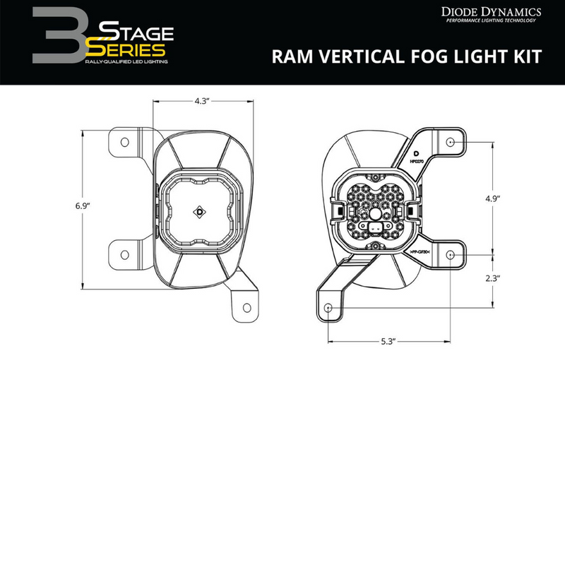 Diode Dynamics SS3 LED Fog Light Kit for Ram 1500 Classic (2019-2024)