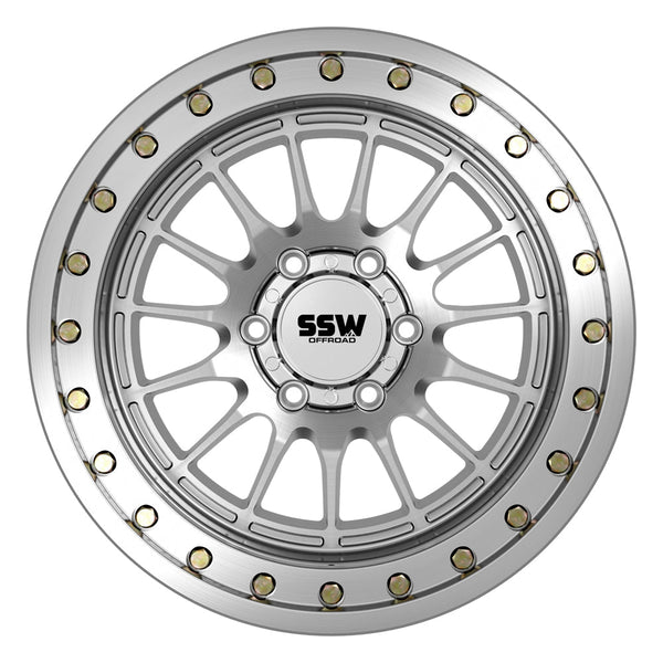 SSW Off-Road Beadlock DAKAR Wheel - Machined Silver - 17X9.0 -25 (6 LUG) - Aspire Auto Accessories