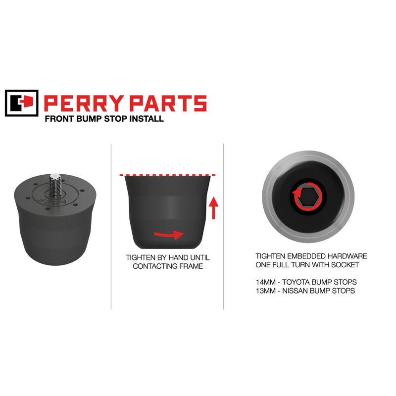 Perry Parts Front Bump Stops for Tacoma (2005-2023)