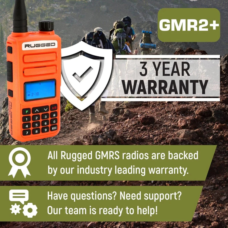 Rugged GMR2 PLUS GMRS and FRS Two Way Handheld Radio