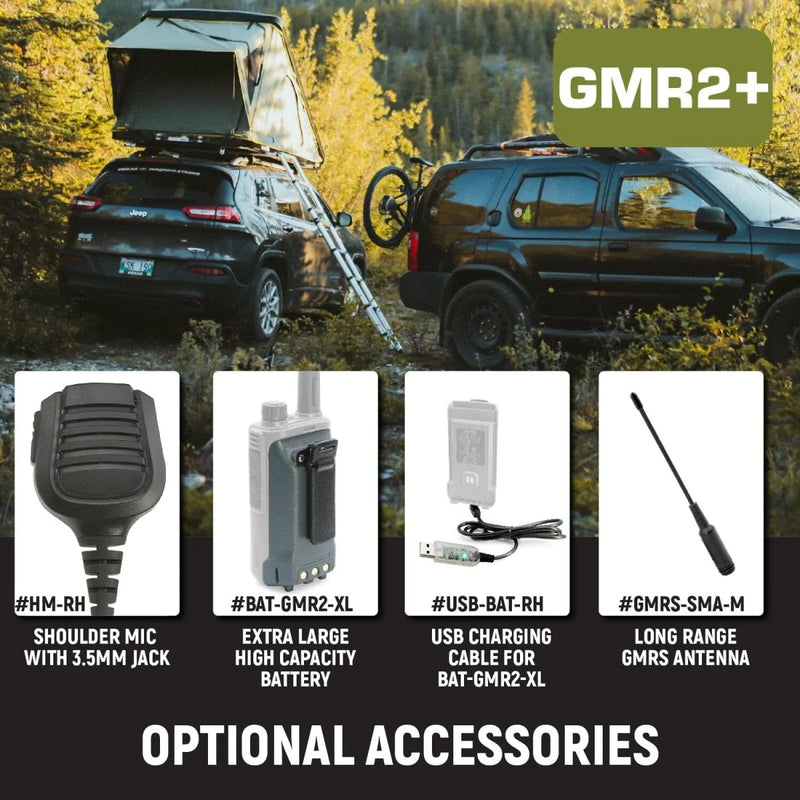 Rugged GMR2 PLUS GMRS and FRS Two Way Handheld Radio