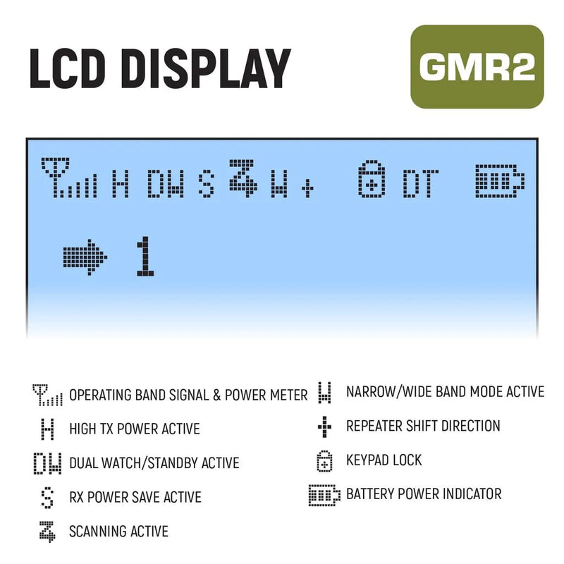 2 PACK - GMR2 GMRS and FRS Two Way Handheld Radios - Grey - Aspire Auto Accessories