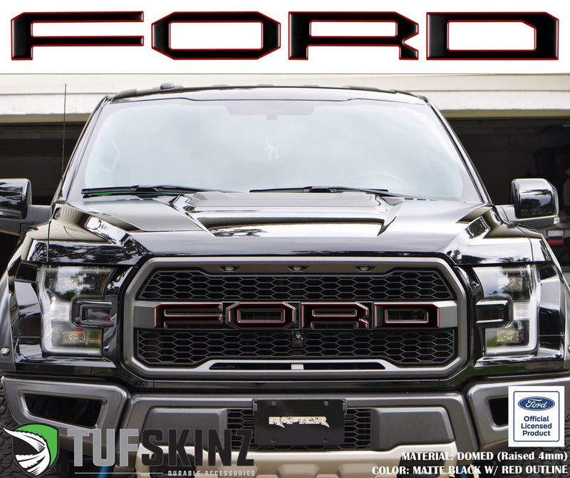 Tufskinz "FORD" Raptor Grill Lettering Overlays for F-150 (2015-2020) - Aspire Auto Accessories