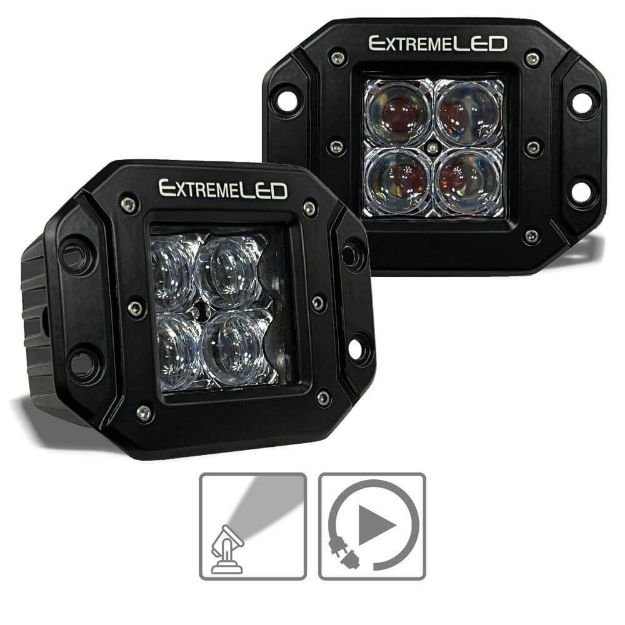 Spot and Flood Flush Mount Extreme Series 3" LED Light Pod (All Options) - Aspire Auto Accessories