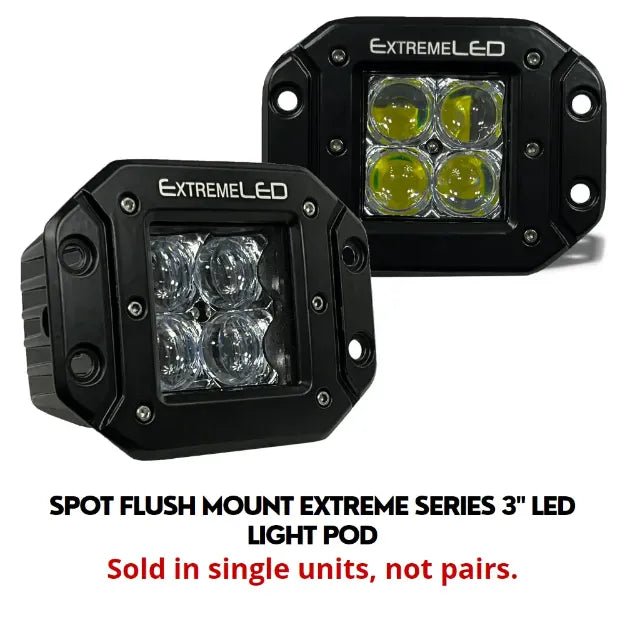 Spot and Flood Flush Mount Extreme Series 3" LED Light Pod (All Options) - Aspire Auto Accessories